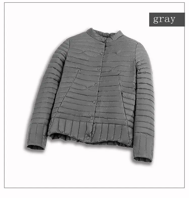 gray Бренд NewBang, женский пуховик, ультра легкий, пуховик, женское короткое пальто, перо, тонкий, стоячий воротник, теплые куртки - Цвет: gray