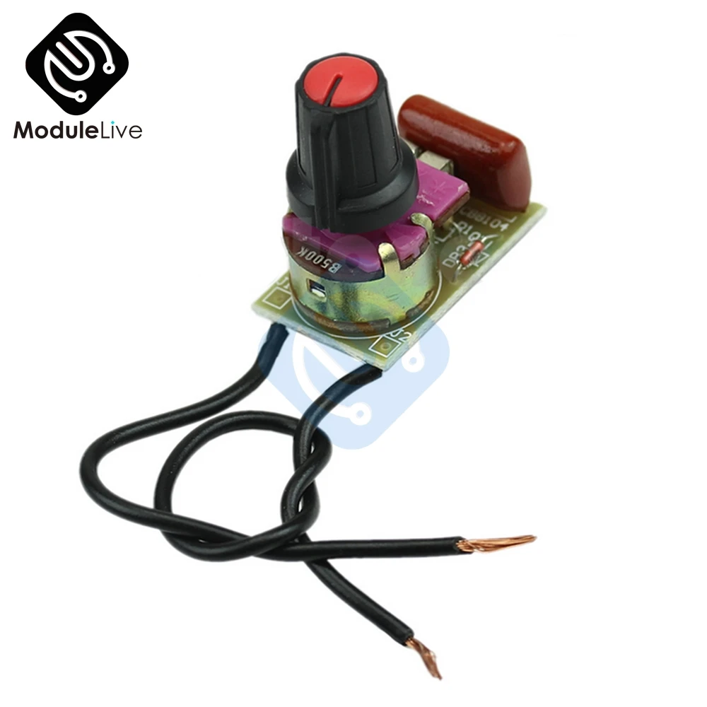 2PCS 100W Switch Speed Regulation Module Dimmer DIY Kit For Arduino Dimming Light Board AC Motor Potentiometer MAC97A6 | Обустройство