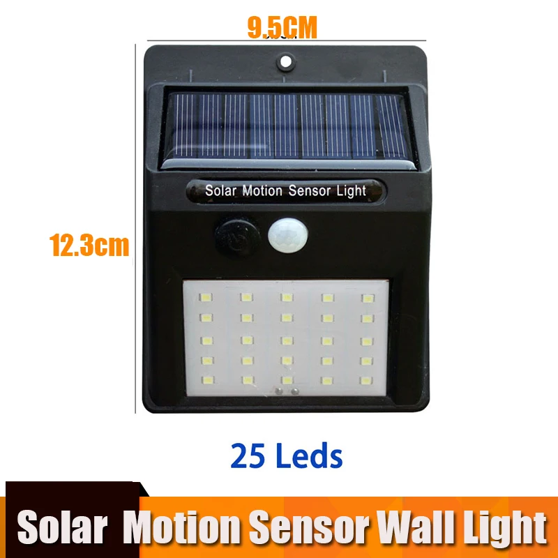 Светодиодный светильник на солнечной батарее настенный с датчиком движения