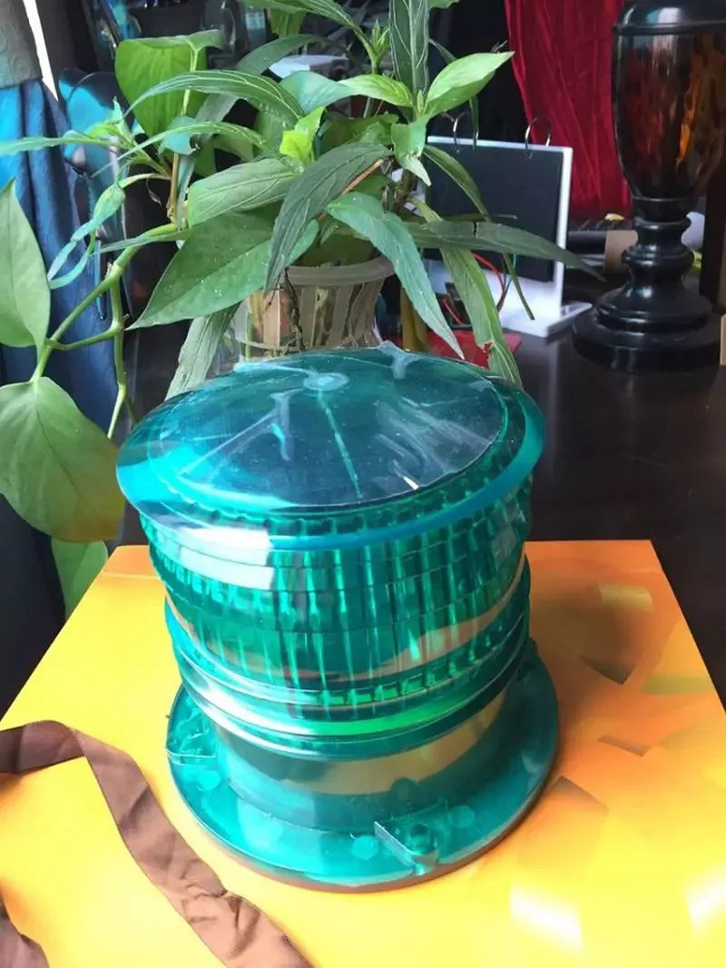 Green На солнечной энергии морской лодки навигации LED-светильник округлой формы стробоскопа для строительства - Испускаемый цвет: Green