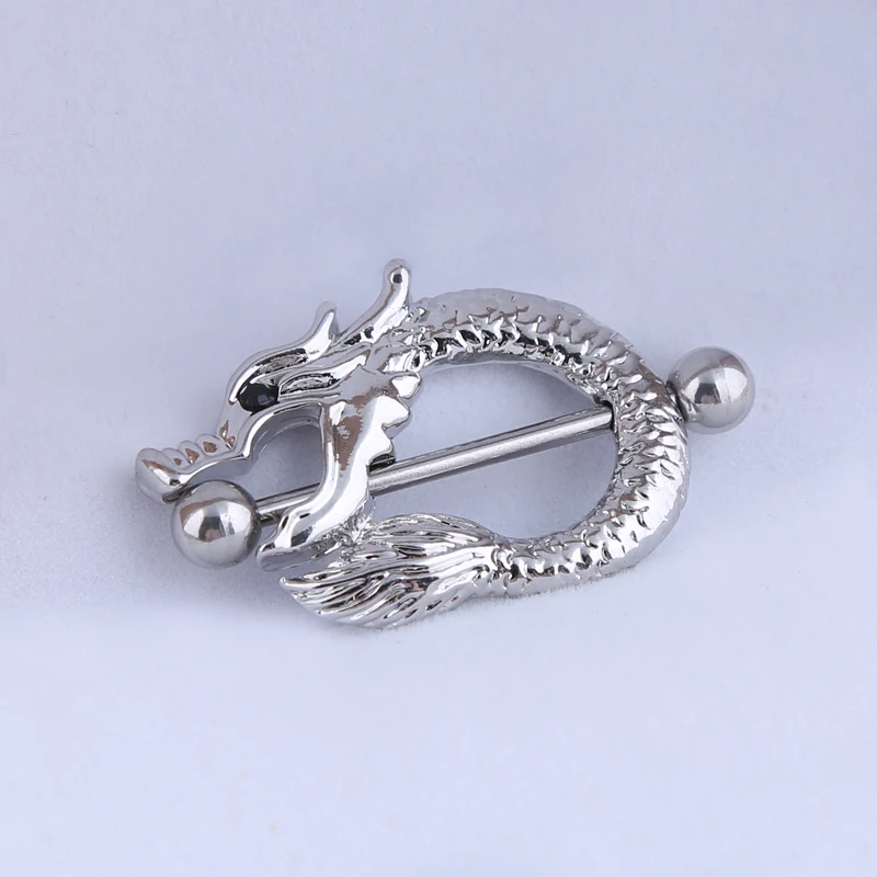 Пирсинг для сосков в стиле стимпанк мужчин 2 шт. винтажный серебристый цвет