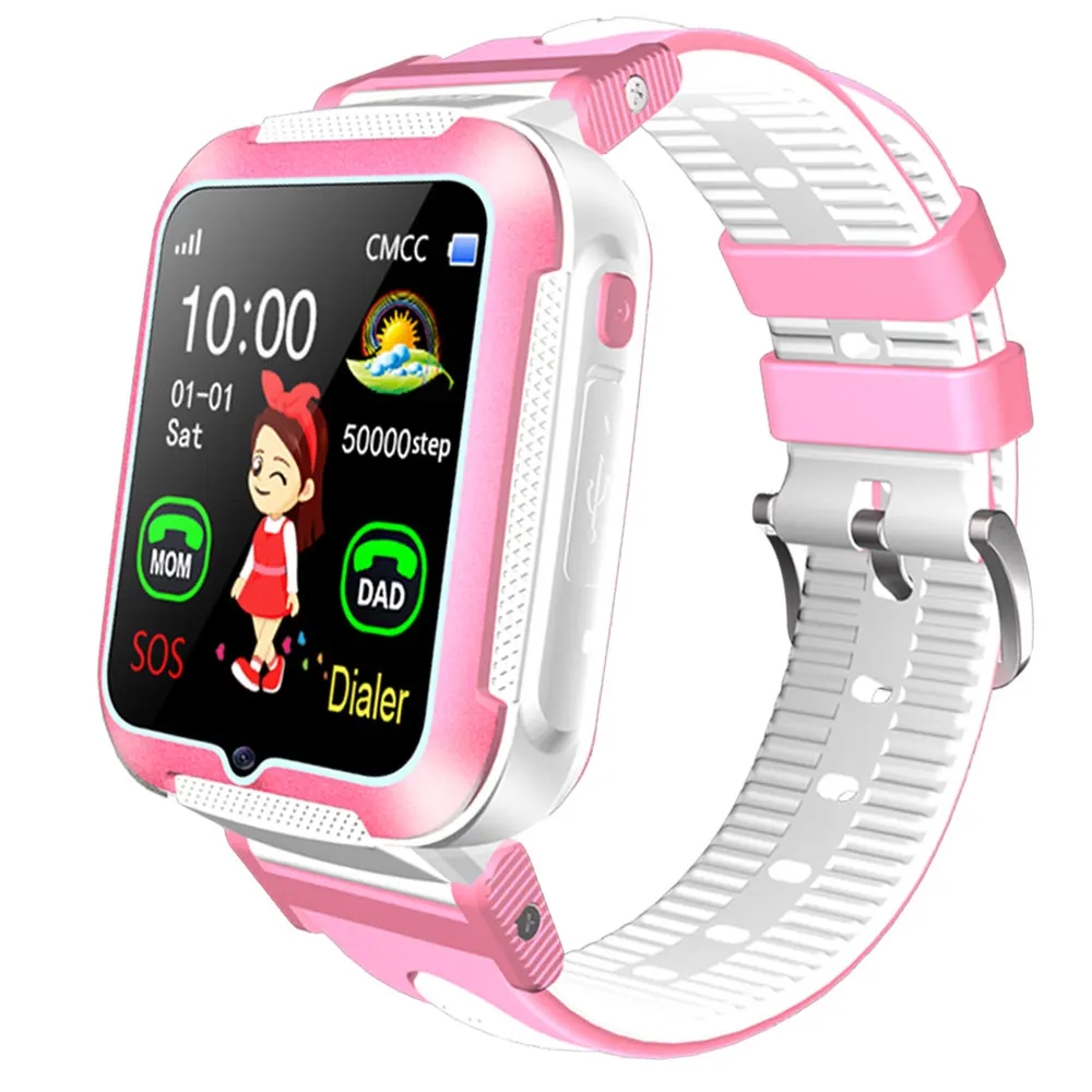 Pink with White COXANG E7 умные часы для малышей, детей, детей, 750 мАч, 2G, циферблат, часы для вызова, телефон, водонепроницаемые, LBS, сигнал местоположения, часы, умные часы - Цвет: Pink with White