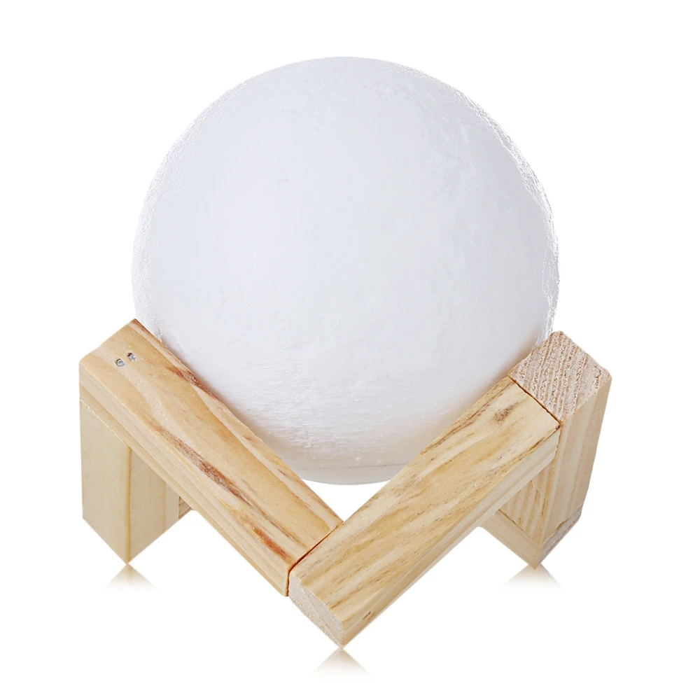 Перезаряжаемая 3D лампа с принтом Луны 2 цвета сенсорный выключатель спальный