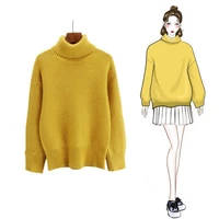 office ladys fashion knitted sweater turtleneck tops