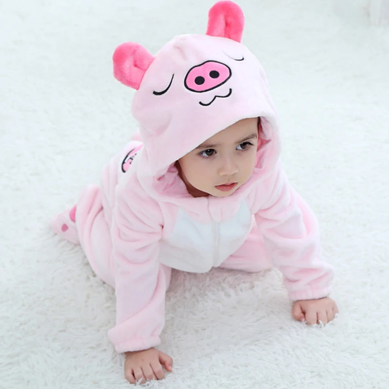 Детские розовые пижамы PigKigurumi комбинезоны для новорожденных комбинезон с