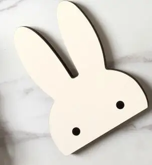 white rabbit Скандинавский стиль детская комната декоративный настенный крючок деревянная одежда звезды стойки черный белый розовый синий вешалка для одежды искусство INS - Цвет: white rabbit