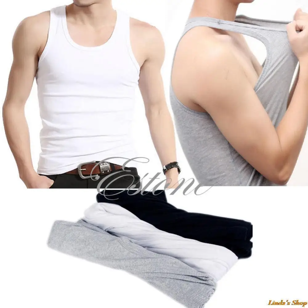 

N94 2016 newest 1Pc Fashion Sale Mens Sleeveless Tank Top Muscle Tshirts Sportwear Vnewest Undershirts