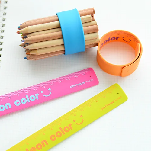 2 шт./лот конфетный цвет силиконовый материал линейки милые ученики креативные