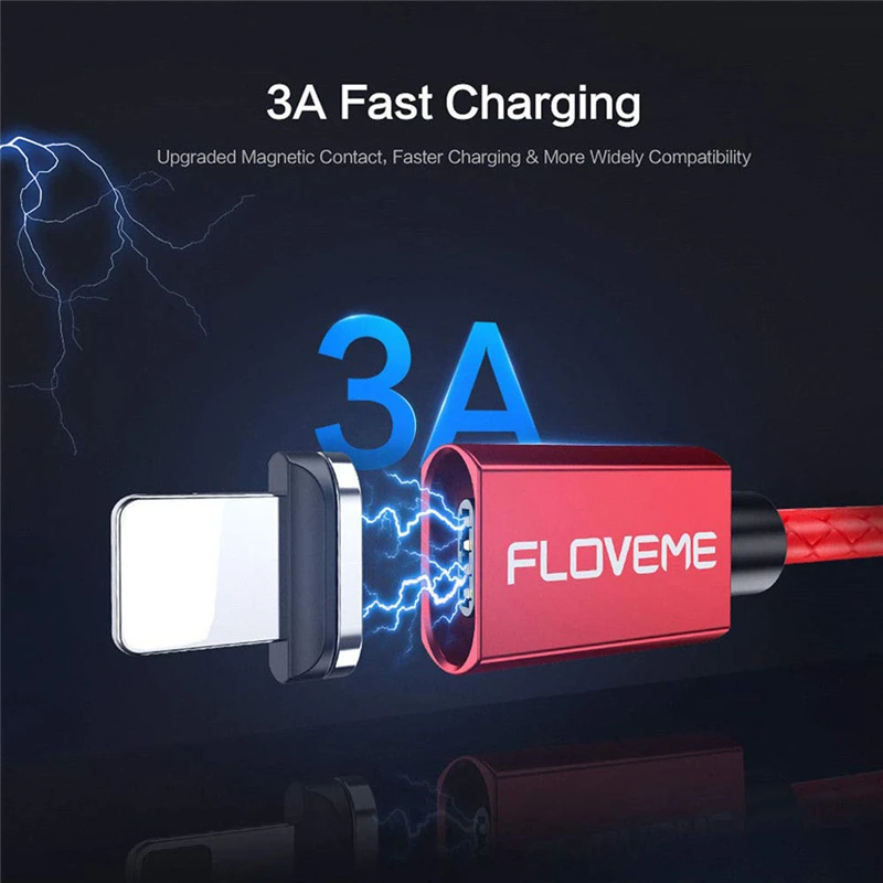 Floveme 3A Магнитный usb type C Micro Быстрая зарядка и синхронизация данных зарядный кабель для телефона