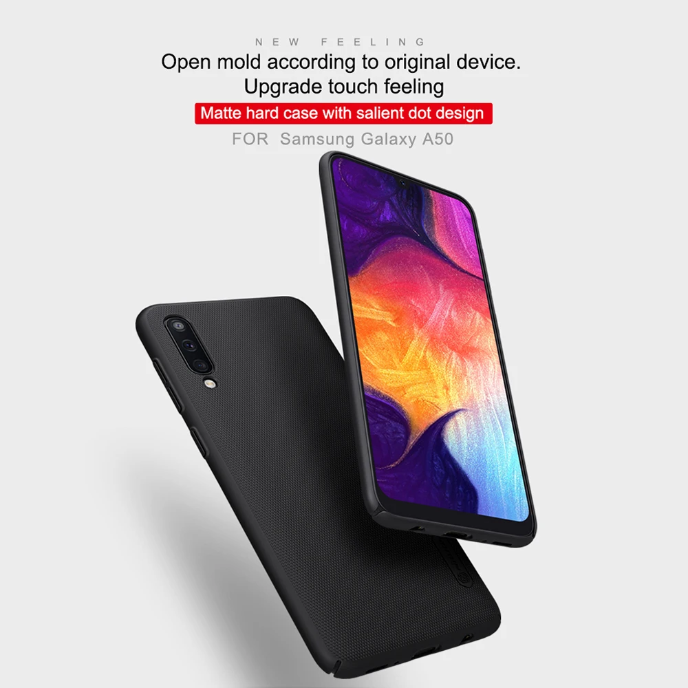 Чехол Nillkin для samsung Galaxy A50, жесткий матовый защитный чехол из поликарбоната для samsung Galaxy A50, задняя крышка с держателем для телефона в подарок