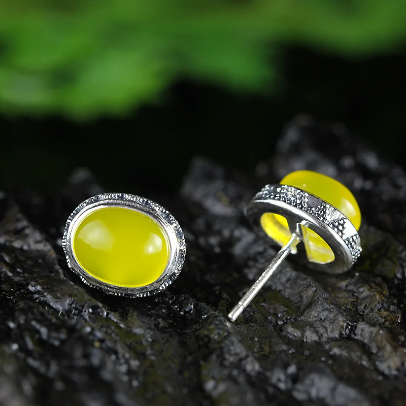 Женские серьги-гвоздики из серебра 925 пробы с камнями | Украшения и аксессуары