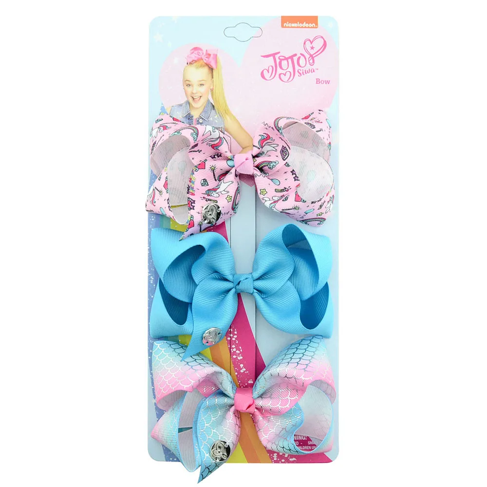 3 шт./лот JoJo Siwa банты ручной работы 4 5 дюйма с единорогом и радужным узором