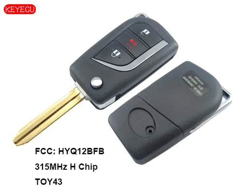 Keyecu замена флип дистанционного ключа 3 кнопки H чип для Toyota Camry 2018 Автомобильный