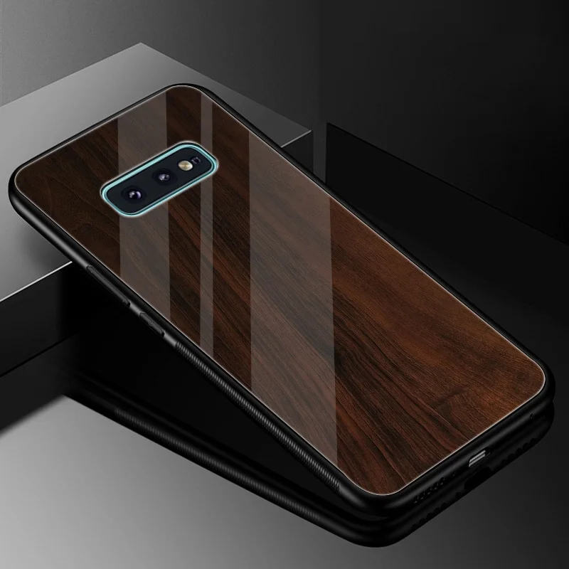 Gerleek Стекло DIY текстурой деревянный ящик для samsung A10 A20 A30 A40 A50 A60 A70 S7 край S8 S9 плюс S10 Note 8, 9