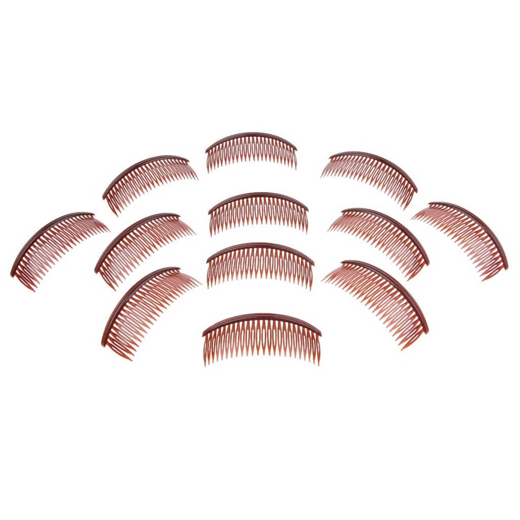 12 штук женские практичные пластиковые расчески зажимы для волос с 24 зубцами