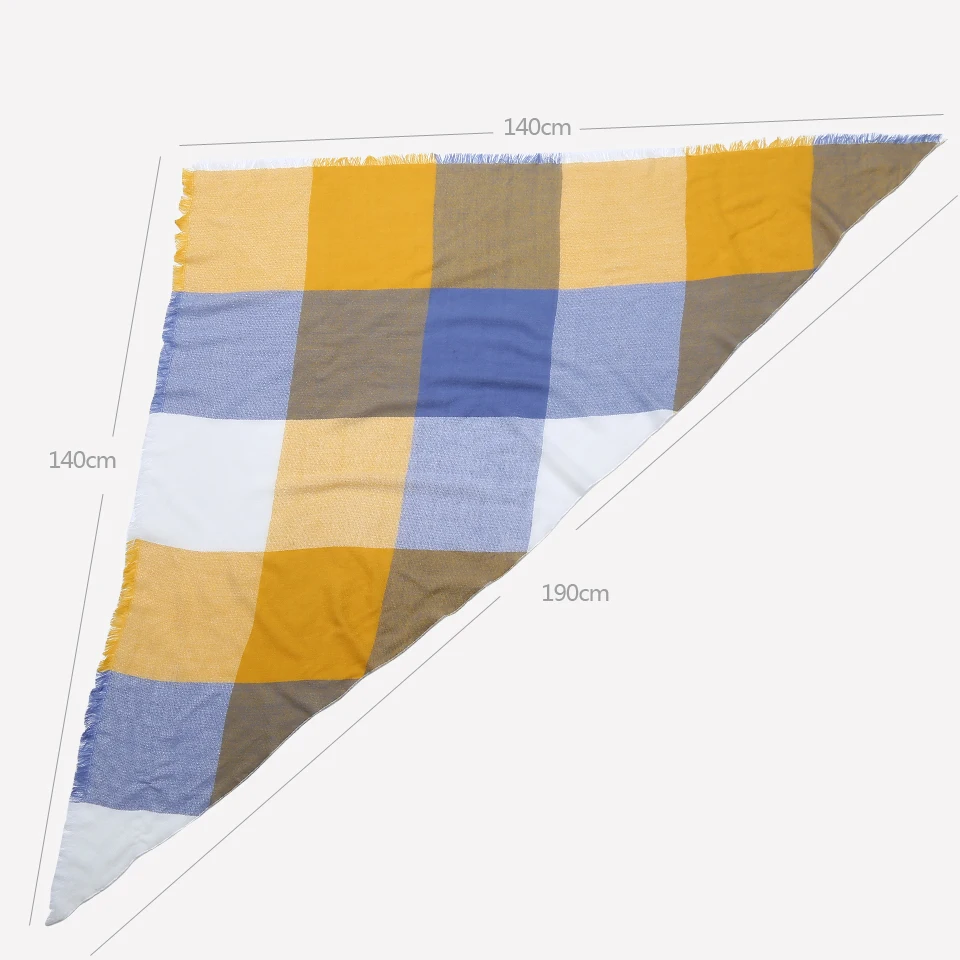 Прямая доставка 2017 г. зимний шарф Для женщин плед кашемир Треугольники Теплый Wrap