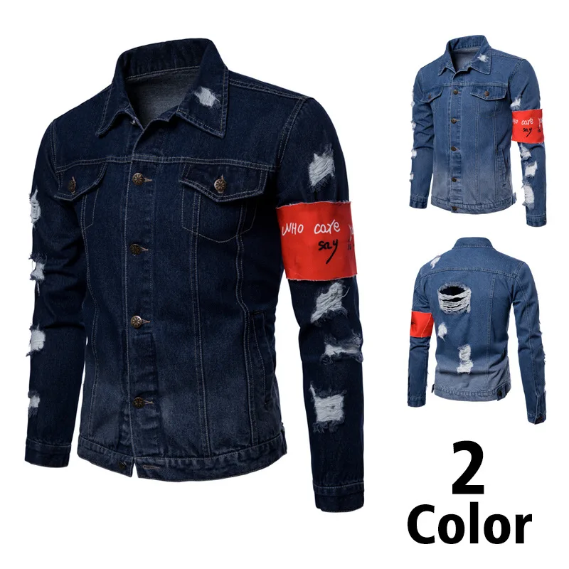 

Solid Casual Bomber Men's Jean Jacket Slim Mens fashion Denim Jacket Men High Quality Cowboy dropshipping top coat Plus Size 3XL