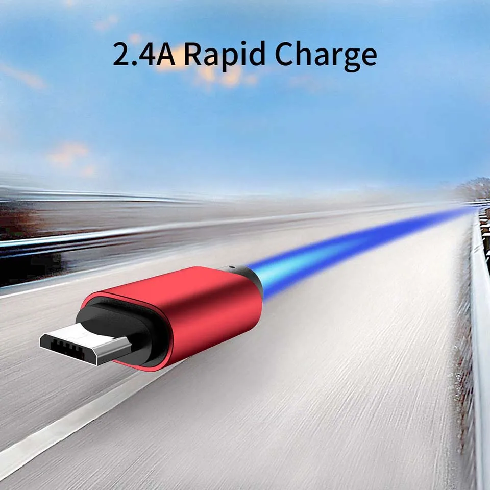 2.4A Micro USB Cable Fast Charge For Xiaomi Samsung S6 Huawei USB Wire Data Cord Tablet MicroUSB Charging Mobile phone Cable