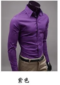 

Newest Fashion Mens Men Shirt Candy Slim Fit Luxury Casual Stylish Dress Shirts 17 Colours Plus Sizes Camisa Social Masculina