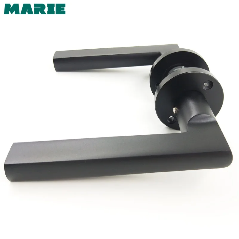 Черный Космический алюминиевый сплав нажимная дверная ручка Континентальный