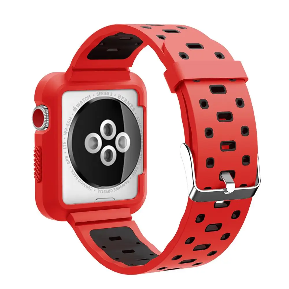 Ремешок для Apple Watch Series 3 ремешки 3/Series 2/Series 1 мягкий силиконовый спортивный сменный