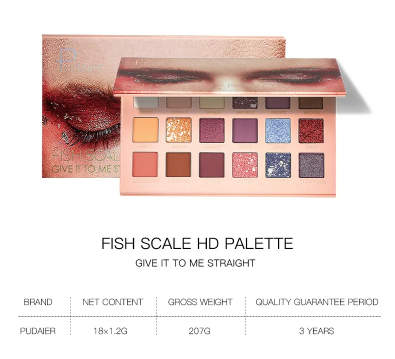 Goddess high light fish scales 18 color eyeshadow disc polarized flash matte pearlescent earth eye makeup tray |