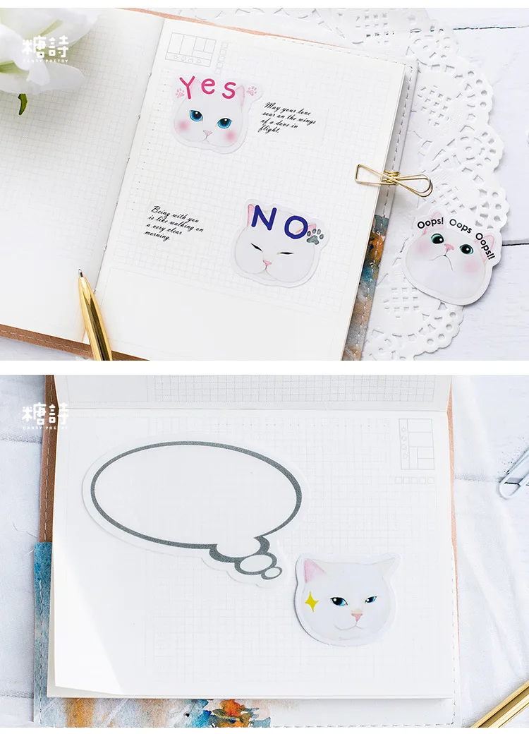 Мини милые Kawaii животные Принцесса Кошка Набор стикеров для заметок Memo тетрадь Канцелярские Примечание бумага Стикеры школьные принадлежности