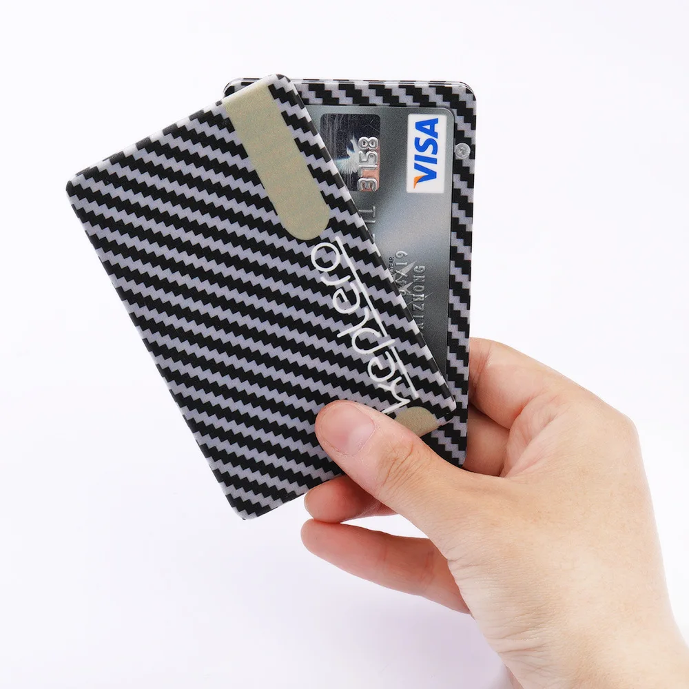 Кошелек из углеродного волокна RFID для мужчин и женщин металлический кредитный