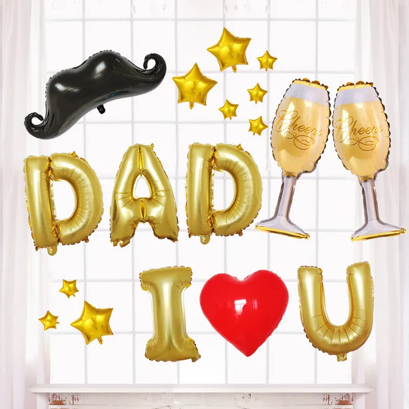 Черная борода папа я тебя люблю Алюминий набор воздушных шаров декоративный