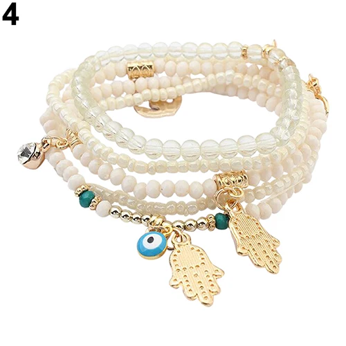 2016 Новинка Для женщин Хамса Фатима Ладонь бабочка подвеска Многослойные браслет