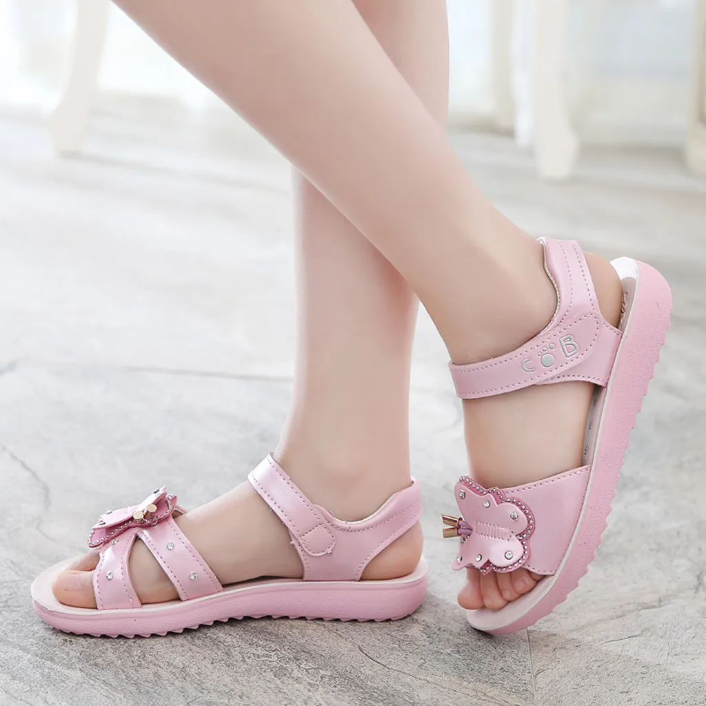 SAGACE жемчужные блестящие туфли принцессы для девочки сандалии на крючках девочек