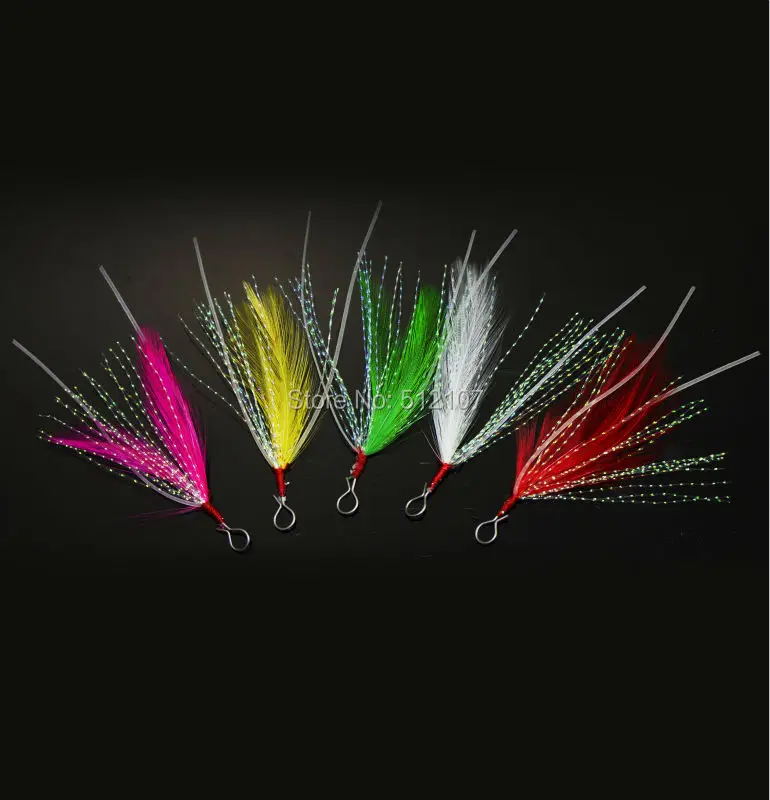 20 шт. перо со светящимся хвостом юбки вспомогательный крючок для жестких