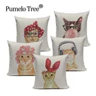 Чехлы для подушек с изображением животных, наволочка с изображением кота, высокое качество, милые Мультяшные Чехлы для диванных подушек для гостиной