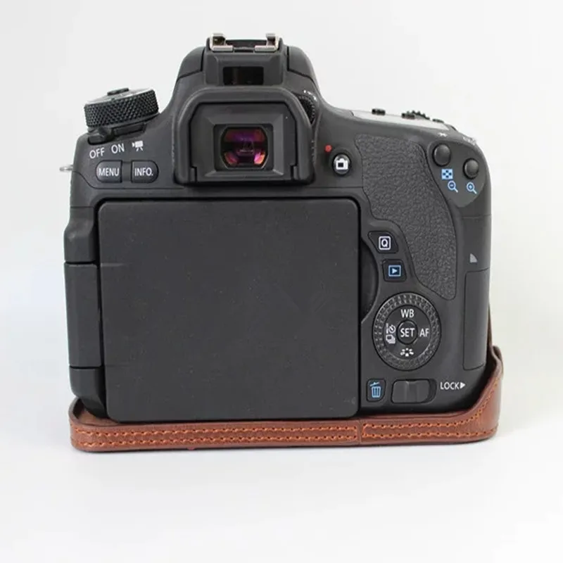 Ocotex 3 вида цветов камера видео сумка Половина чехол для Canon EOS 760D 760d PU Ручка база