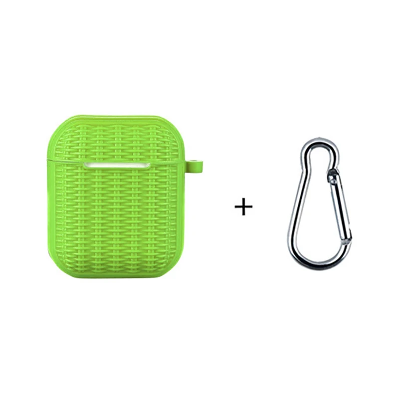 Защитная одежда рукав для Apple Airpods Bluetooth беспроводные наушники i7 i12 i10 TWS наушники зарядная коробка крышка мягкие Аксессуары - Цвет: Green