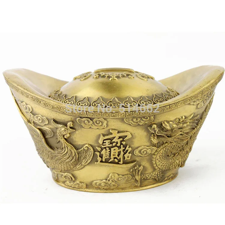 

FengShui Brass Dragon & Phoenix Ingot