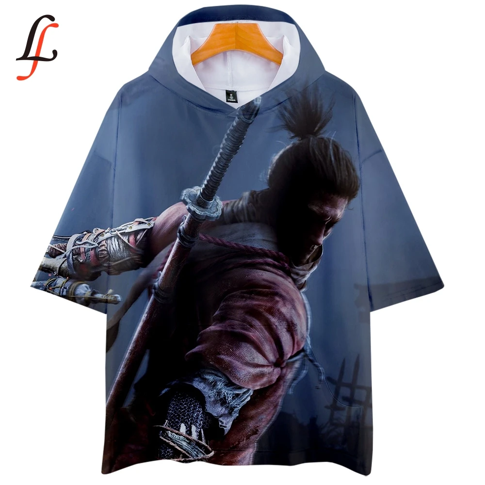 SEKIRO тени для век под давлением дважды 3D толстовки с капюшоном Комплекты футболка