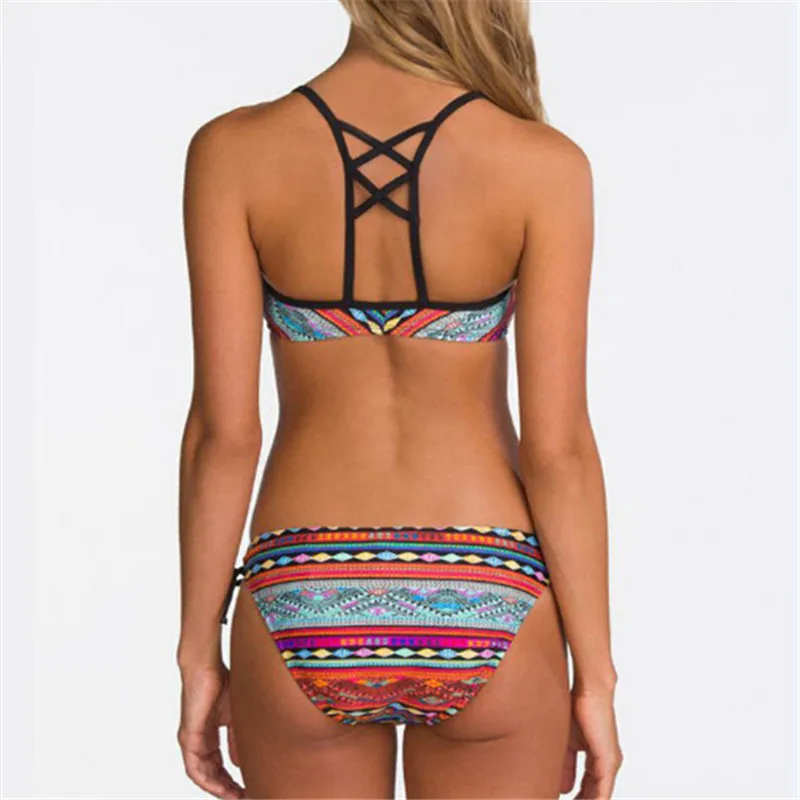 Женский купальник с пуш ап gline бикини цветочным принтом и низкой талией пляжная