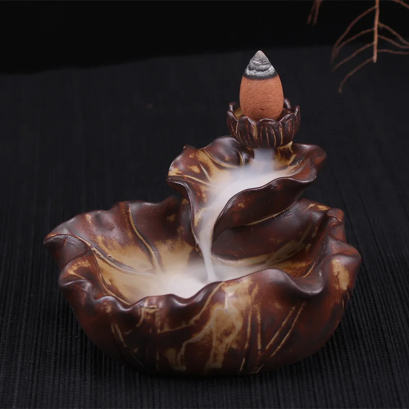 Креативная домашняя декоративная печь для ароматерапии Lotus Smoke керамический с