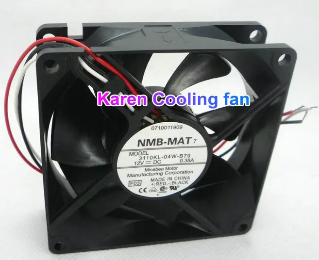 NMB новый оригинальный ** 8025 DC12V 0.38A 3110KL 04W B79 F03 3 проводной сигнальный Вентилятор