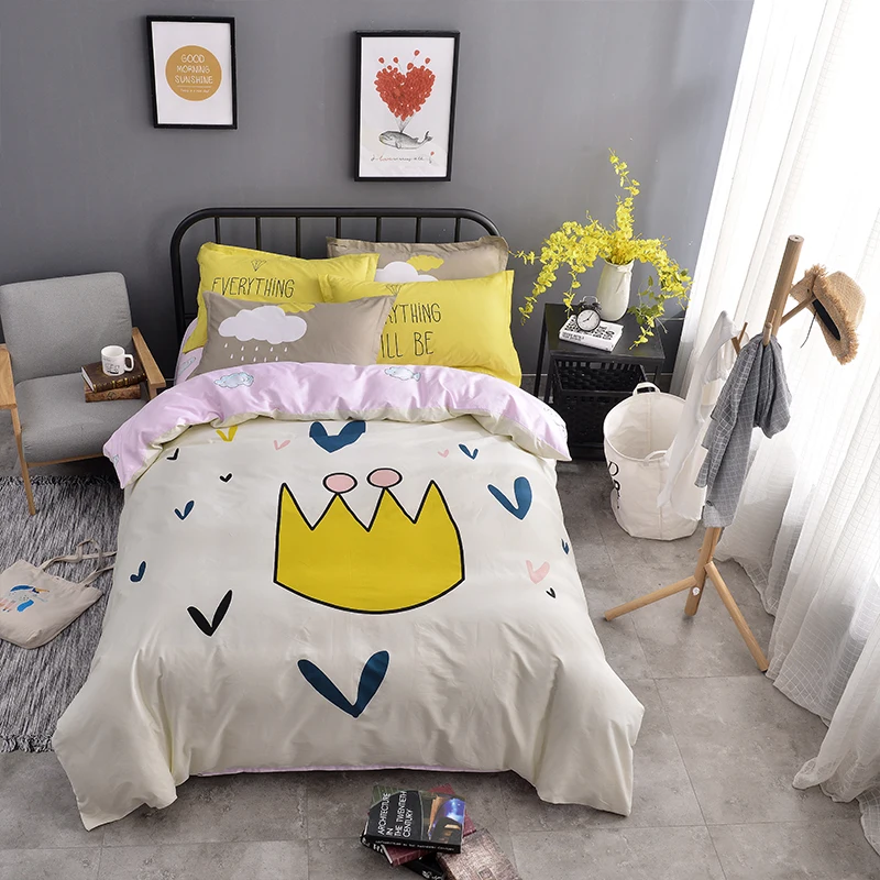 100% хлопок 3D кошка любит ребенка/Детские Постельное белье покрывало с принтом