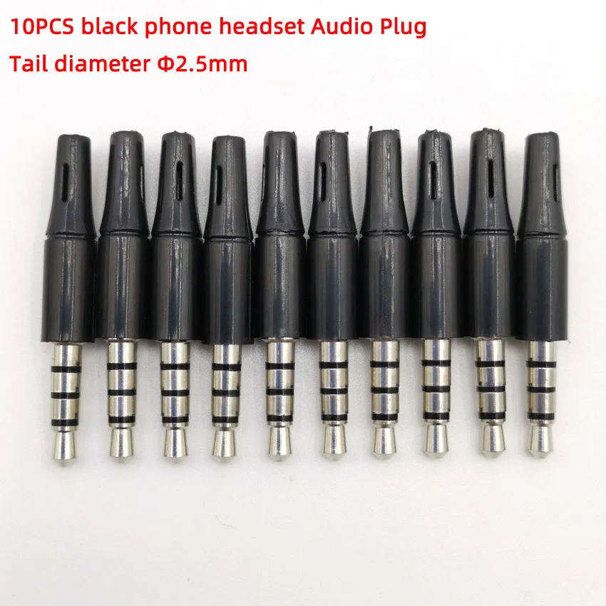 2.5 black 4pole 10 шт./лот, 3,5 мм, стерео гарнитура, штекер, розетка, 3, 4 полюса, 90 градусов, локоть, 3,5, AUX, аудио разъем, адаптер, разъем, хвост, 2,5, 3 мм - Цвет: 2.5 black 4pole