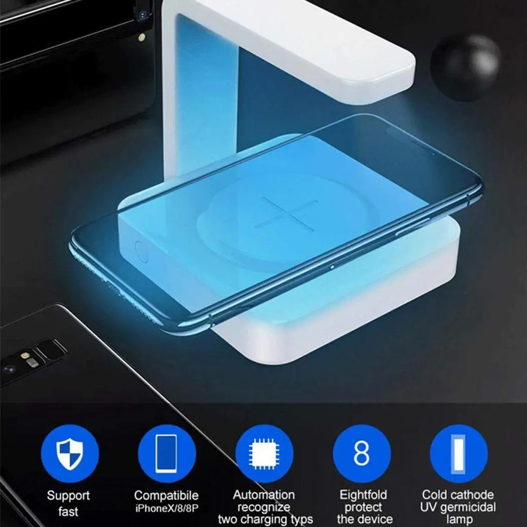 Portable Mobile Phone UV Disinfection Sterilization 5W/10W Lamp DC 5V / 2A Wireless Charger Micro USB 2.0 | Мобильные телефоны и