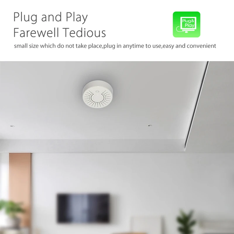 Интеллигентая (ый) детектор дыма Wi-Fi Сенсор сигнализация домашней автоматизации
