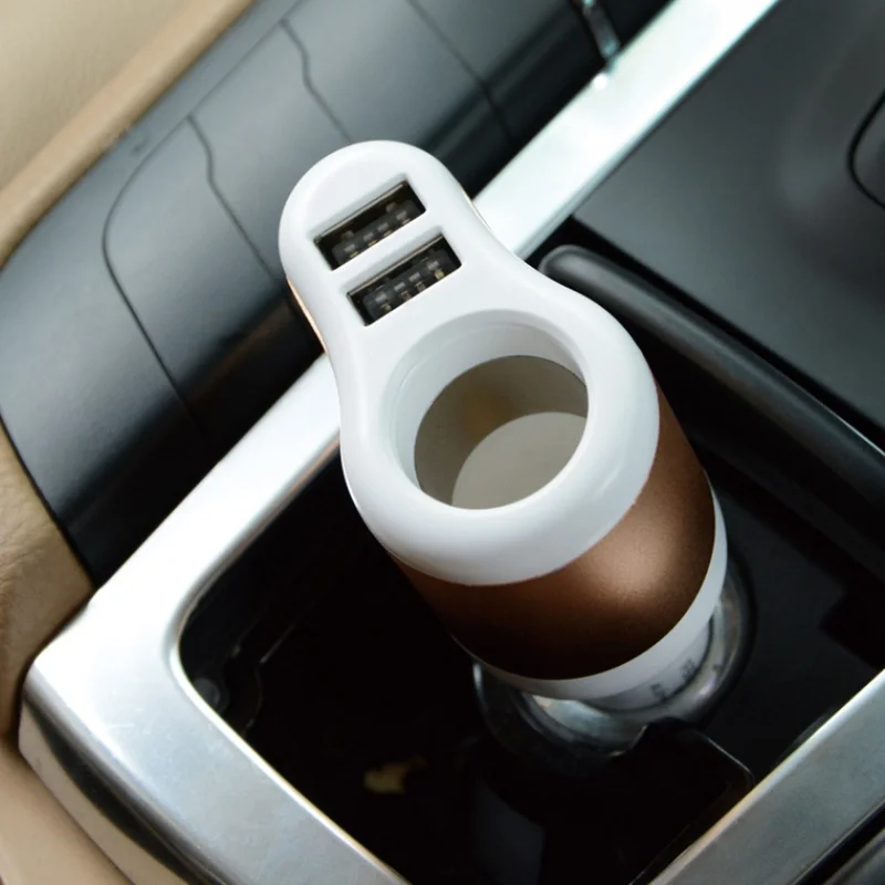 Устройство для автомобиля с двумя портами USB для зарядки для мобильного телефона, планшета, автомобильный-Зарядное устройство с двойным USB адаптер с указателем светильник сигареты светильник er разъем
