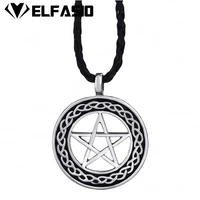 mens celtic pentacle star talisman pendant with 24 black necklace wholesale jewelry lp220