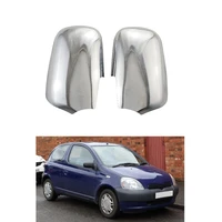 abs chrome car side door rear view mirror cover for toyota yaris vitz 1999 2005 special purpose for vehicle modification