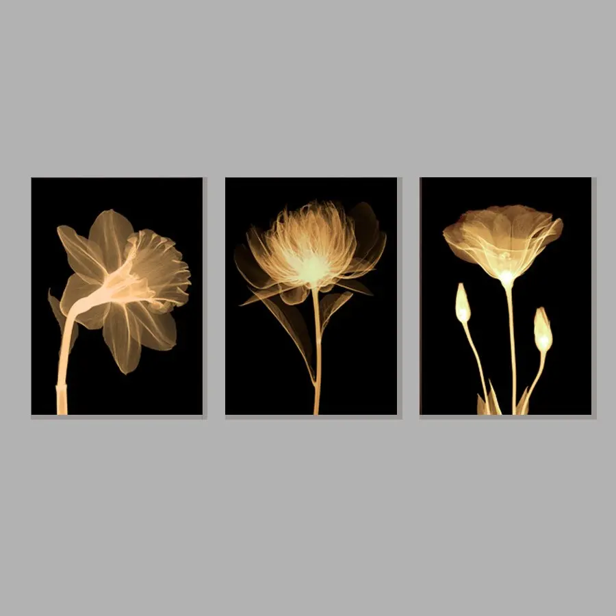 Yellow Fluorescent Flower HD Print Canvas Paintings Wall Artwork Prints Picture Home Decor for Living Room | Дом и сад