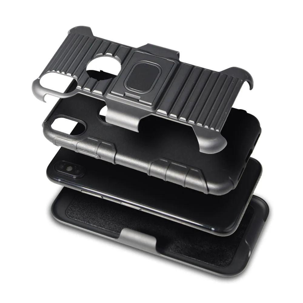 

Shockproof Hybrid Rugged Case With Magnetic Suction Ring Kickstand Belt Swivel Clip Holster Phone Cover For Apple iPhone X 5.8"