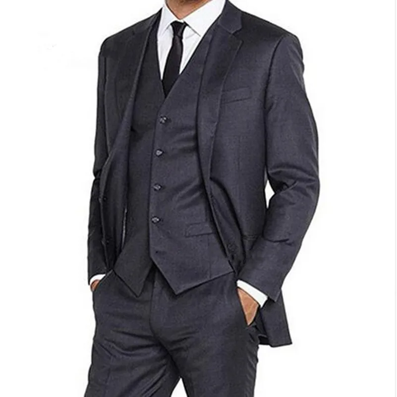 

Men Wedding Suit Groom Tuxedos Notched Lapel Custom Made Business Party Wear Men Formal Suit (Jacket+pants+Vest)